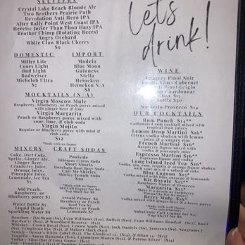 The Comedy Vault - Drink menu! - Comedy Clubs Near Me - Batavia, Illinois