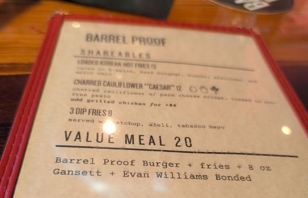 Menu photo 1 Barrel Proof Atlanta, GA