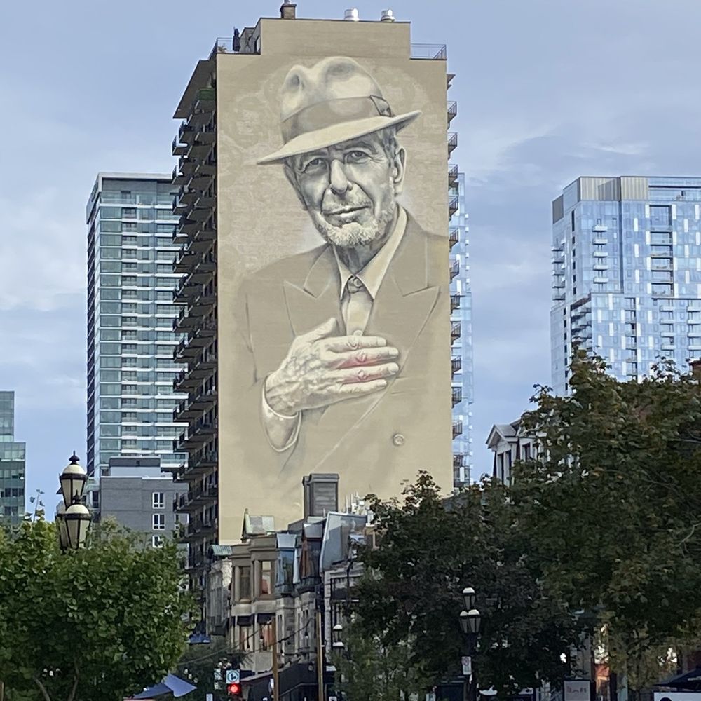 Leonard Cohen Mural - Public Art Near Me - Montreal, Quebec