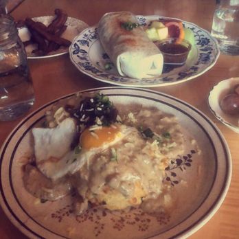 Seed Sprout Spoon - Biscuits and gravy with match meat sausage and an egg added. Burrito with a side of bacon - Caterers Near Me - St. Louis, Missouri