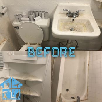 Maid In Spokane - Before picture of dirty bathroom. - Home Cleaning Near Me
