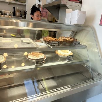 Fat + Flour - Selection of available pies on a Monday morning, not too many to select from, for a walk in. - Bakeries Near Me - Los Angeles, California