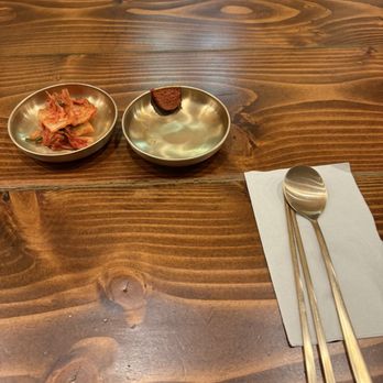 Okdongsik - Kimchi and pepper paste for boiled pork. Drink was also cold tea, not water. - Korean Near Me - Honolulu, Hawaii Okdongsik - Kimchi and pepper paste for boiled pork. Drink was also cold tea, not water. - Korean Near Me - Honolulu, Hawaii