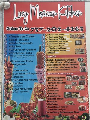 Menu photo 1 Lucy Mexican Kitchen Austin, TX Menu photo 1 Lucy Mexican Kitchen Austin, TX