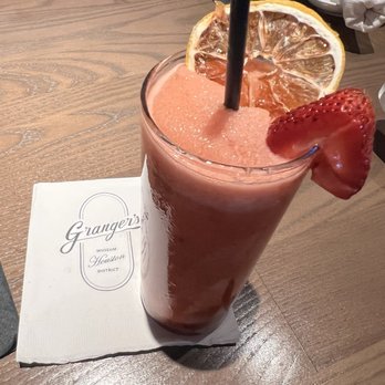 Granger's - Uhm my frozen cocktail lol peach strawberry something?! 6/20/25 - Seafood Near Me - Houston, Texas