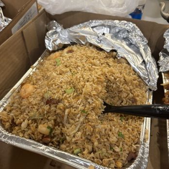 Red Lantern Chinese Cuisine - Yang Zhou fried rice half tray $55 - Chinese Near Me - Duluth, Georgia