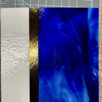 Blue Moon Glassworks - Glass plate before it was fired - Art Supplies Near Me - Austin, Texas