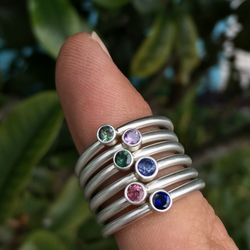 Tavernays Jewelers - Stackable natural Sapphire rings.