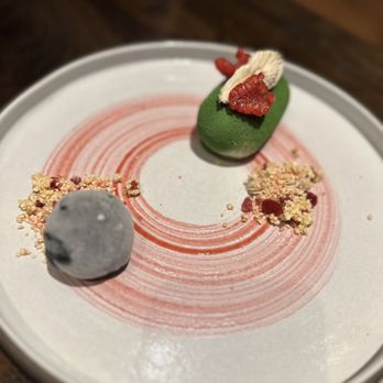 Goldfinch Tavern - Dessert - pistachio with mochi and raspberry - Seafood Near Me - Seattle, Washington Goldfinch Tavern - Dessert - pistachio with mochi and raspberry - Seafood Near Me - Seattle, Washington