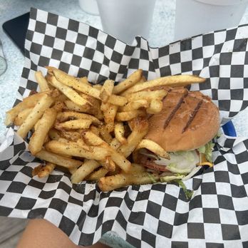 P.T.’s Olde Fashioned Grille - old fashioned burger with fries - Burgers Near Me - Wilmington, North Carolina
