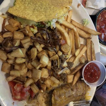 Tres Amigos Cantina - Fries, taco, potato, cheesy enchillada - Mexican Near Me - Brandon, Florida Tres Amigos Cantina - Fries, taco, potato, cheesy enchillada - Mexican Near Me - Brandon, Florida