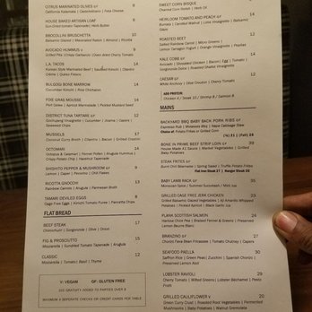 District - The Food menu - Cocktail Bars Near Me - Los Angeles, California