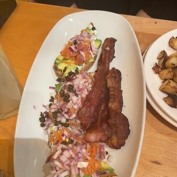 Yolk - South Loop - Avocado Toast with bacon - Breakfast & Brunch Near Me - Chicago, Illinois Yolk - South Loop - Avocado Toast with bacon - Breakfast & Brunch Near Me - Chicago, Illinois