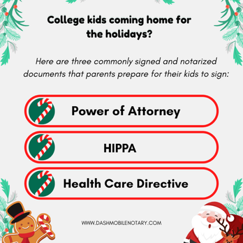Dash Mobile Notary - Top notarizations for your adult children Power of Attorney, HIPPA and Health Care Directive - Notaries Near Me
