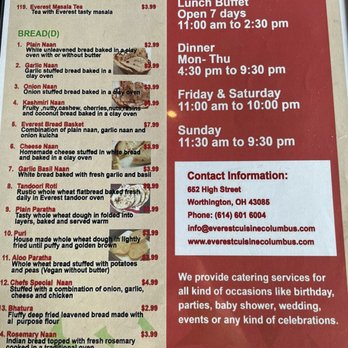 Everest Cuisine - Indian Near Me - Worthington, Ohio