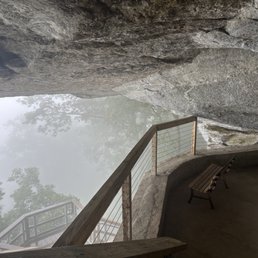 Grotto on a foggy day