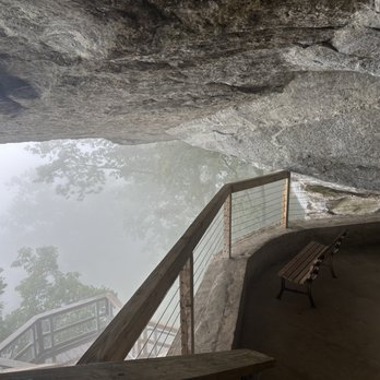 Chimney Rock State Park - Grotto on a foggy day - Parks Near Me - Chimney Rock, North Carolina