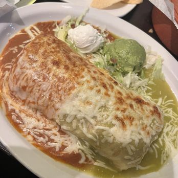 Los Compadres - Super Burrito half and half - Mexican Near Me - Long Beach, California