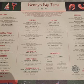 Benny's Big Time Pizzeria - Menu - Pizza Near Me - Wilmington, North Carolina