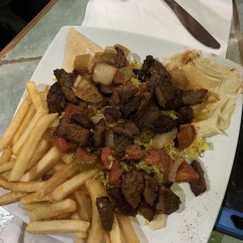 Tiba Grill - Gyro meat plate with hummus, pitas, and fries! - Mediterranean Near Me - Tyler, Texas