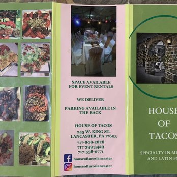 House of Tacos - Back of menu - Mexican Near Me - Lancaster, Pennsylvania House of Tacos - Back of menu - Mexican Near Me - Lancaster, Pennsylvania