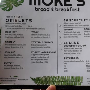 Moke’s Bread And Breakfast - Menu. 01/04/20. - Breakfast & Brunch Near Me - Honolulu, Hawaii Moke’s Bread And Breakfast - Menu. 01/04/20. - Breakfast & Brunch Near Me - Honolulu, Hawaii