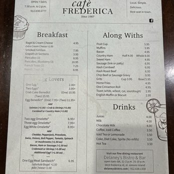 Cafe Frederica - Menu - Breakfast & Brunch Near Me - St. Simons Island, Georgia Cafe Frederica - Menu - Breakfast & Brunch Near Me - St. Simons Island, Georgia