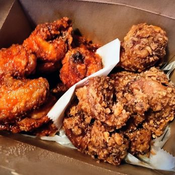 Yori Box - Chopped Chicken with Spicy Korean Gochujang Sauce and Spicy Soy Garlic - Korean Near Me - Brooklyn, New York