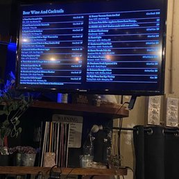 Drinks menu Drinks menu