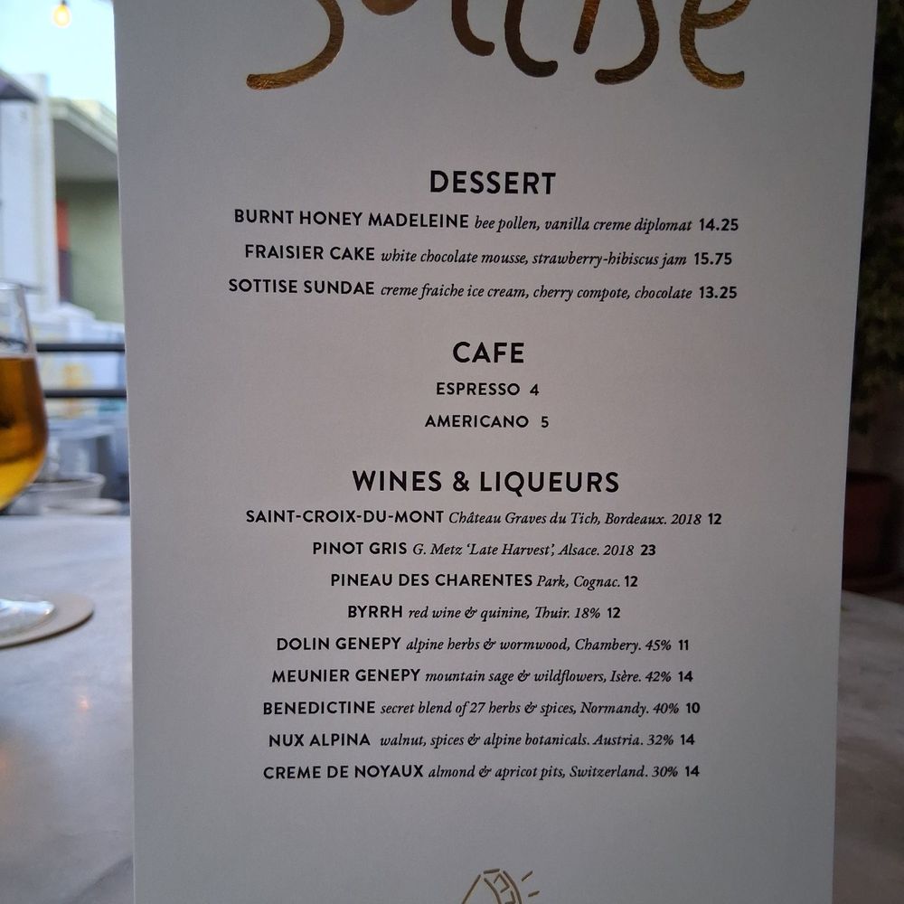 The dessert menu. The dessert menu.