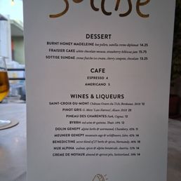 The dessert menu. The dessert menu.