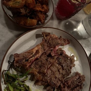 Terra - Tagliata di manzo: ribeye with green onion and fried russet potatoes - Italian Near Me - Santa Clara, California