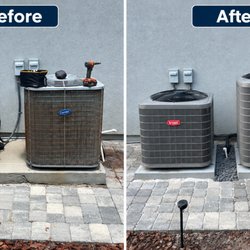 Noble Heating & Air - Demolishing of Existing Concrete Slab and inserting new hurricane pads and modifying pavers