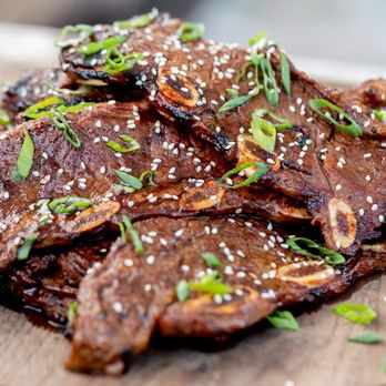 SengSational Cuisine - Kalbi Ribs - Thinly Sliced Beef short ribs marinade with a soy sauce, brown sugar and loads of fresh garlic and ginger. - Food Trucks Near Me