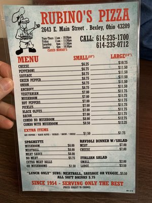 Menu photo 7 Rubino's Pizza Columbus, OH