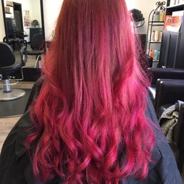 Red and pink ombre