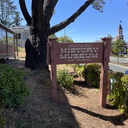 Novato History Museum & Archives - Sign marker. The location is just across De Long Avenues city council chambers.