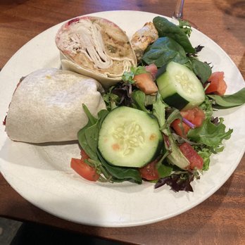 Blueplate - Thanksgiving Turkey Wrap (roasted turkey, vegetable stuffing, and cranberry mayo) - New American Near Me - Mullica Hill, New Jersey Blueplate - Thanksgiving Turkey Wrap (roasted turkey, vegetable stuffing, and cranberry mayo) - New American Near Me - Mullica Hill, New Jersey