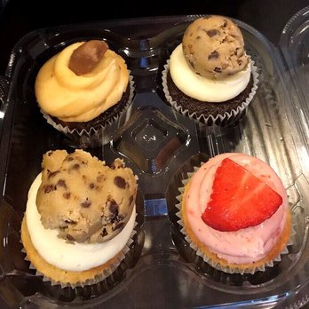 Not Just Icing - Butterfinger love, chocolate bliss with cookie dough kiss, vanilla bliss with cookie dough kiss, strawberry delight - Food Trucks Near Me - Raleigh, North Carolina