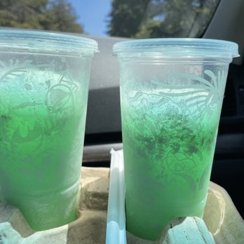 Taco Bell - Here's 2 of Baja Blast Colada Freeze 3/4 full and with only 1 straw for 3 drinks in total. SMDH! - Fast Food Near Me - Walnut Creek, California