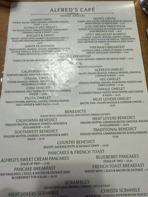Menu photo 1 Alfred's Cafe Tacoma, WA