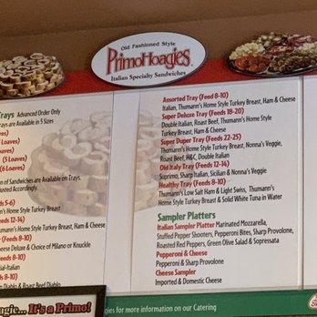 PrimoHoagies - a menu for pizzerias - Sandwiches Near Me - Philadelphia, Pennsylvania