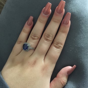 Chic Nails and Spa - Acrylic ballerina shaped nails in Dulce de Leche - Nail Salons Near Me - Lubbock, Texas