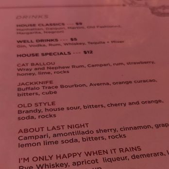 Cliff’s PDX - Drink menu - Dive Bars Near Me - Portland, Oregon