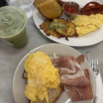 Tatte Bakery & Cafe | Fenway - Prosciutto & Parmesan Scrambled Egg Plate, breakfast plate - Bakeries Near Me - Boston, Massachusetts