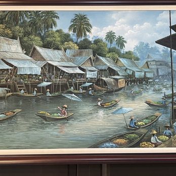 Bangkok Thai Cuisine - a painting of a river scene - Thai Near Me - Hyannis, Massachusetts Bangkok Thai Cuisine - a painting of a river scene - Thai Near Me - Hyannis, Massachusetts