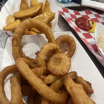 Highway Hot Dog - Onion rings and wedge fries - Coffee & Tea Near Me - Seligman, Arizona Highway Hot Dog - Onion rings and wedge fries - Coffee & Tea Near Me - Seligman, Arizona