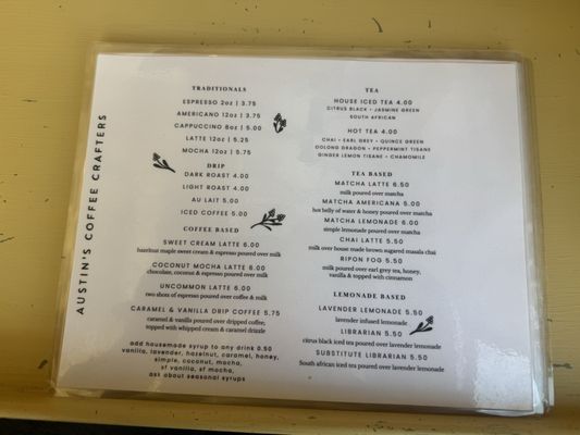 Menu photo 1 Austin’s Coffee Crafters Ripon, CA