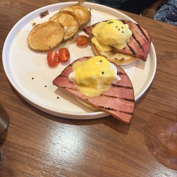 Willow & Ivy - Eggs Benedict with ham... - New American Near Me - Boston, Massachusetts Willow & Ivy - Eggs Benedict with ham... - New American Near Me - Boston, Massachusetts