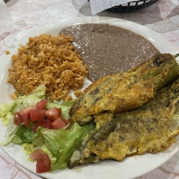 La Chaveña - Chile rellenos, one beef, one cheese. My fave was cheese. - Mexican Near Me - Lubbock, Texas